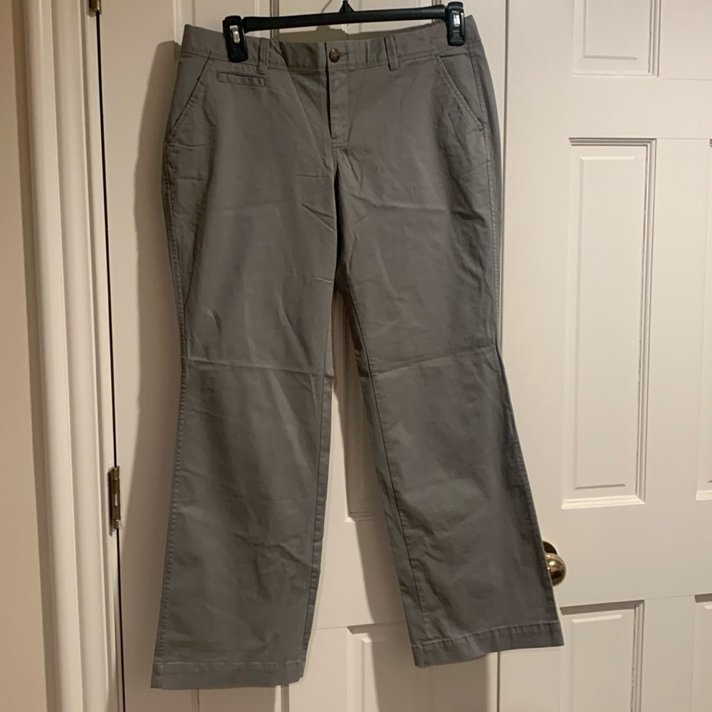 Boot-Cut Low Rise Gray Khaki Pant